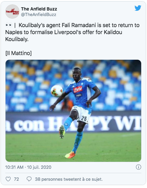 L’agent de Kalidou Koulibaly prêt à officialiser l’offre de Liverpool