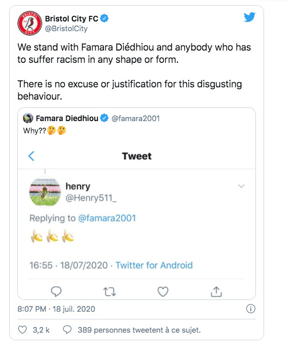 Le Sénégalais Famara Diedhiou victime de racisme en Angleterre