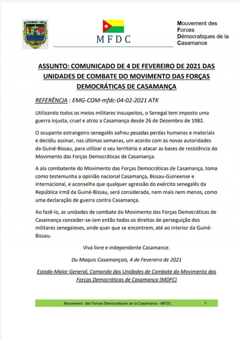 (Document) Acculés par l’offensive des ‘‘Jambars’’, les rebelles menacent Bissau (Document) Acculés par l’offensive des ‘‘Jambars’’, les rebelles menacent Bissau