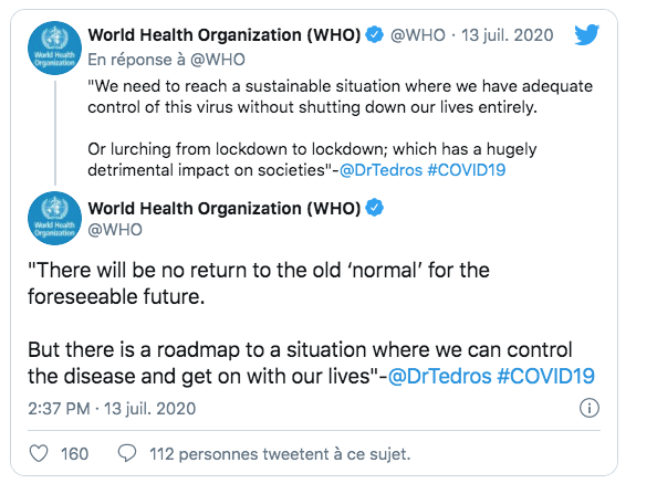 Covid-19 : pour l'OMS, le monde ne reviendra pas à la normale dans un "avenir prévisible"