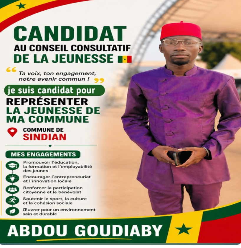 Jeunesse de Sindian : Abdou Goudiaby se positionne comme le candidat du renouveau local