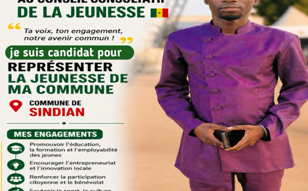 Jeunesse de Sindian : Abdou Goudiaby se positionne comme le candidat du renouveau local
